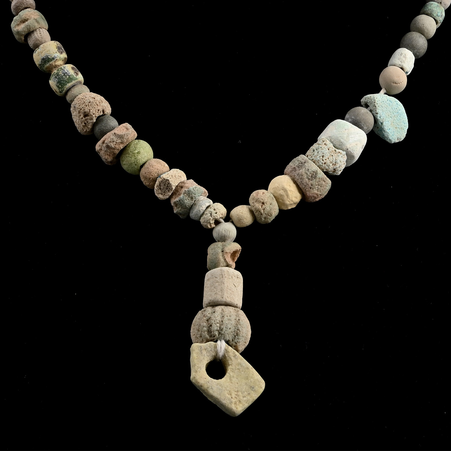 Roman and Other Mixed Faience Bead Necklace String