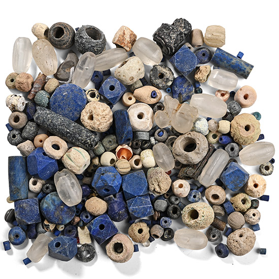 Western Asiatic and Other Stone and Glass Necklace Bead Group