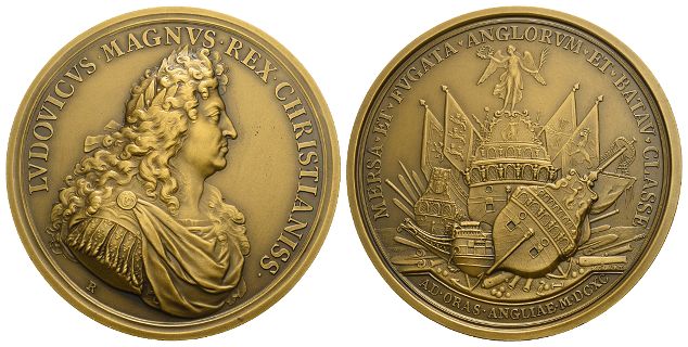 France. Louis XIV, AE Restrike Medal.