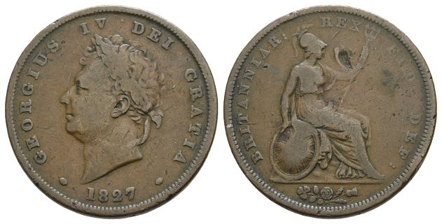 Great Britain. Hanover, George IV CU Penny.