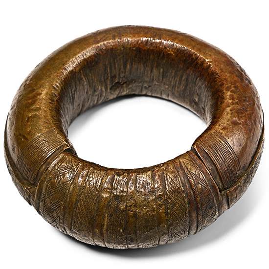 Huge African Bronze Decorated Slave Bracelet