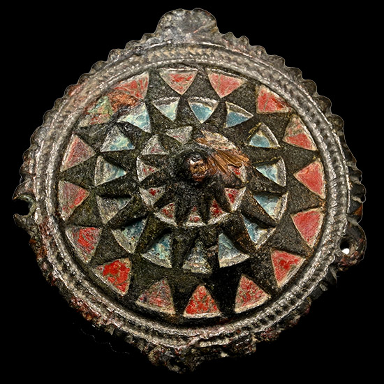 Roman Enamelled Bronze Umbonate Brooch