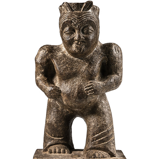 Chinese Stone Figure of a Striding Male