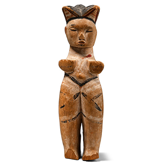 African Wooden Ibibio Doll Figurine