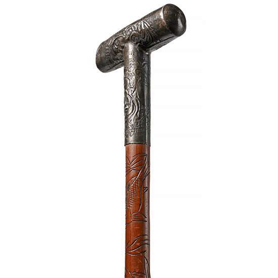 Japanese Silver Topped Bamboo Cane