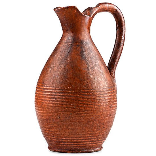 Post Medieval Glazed Redware Terracotta Pitcher