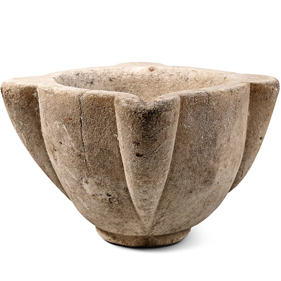 Antique Carved Carrara Marble Mortar