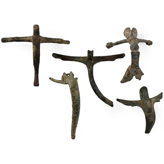 Roman Bronze Vessel Handle Group
