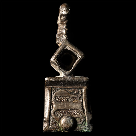 Medieval Silver Strap End with M for Maria