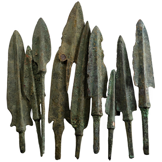 Western Asiatic Mounted Bronze Arrowhead Group