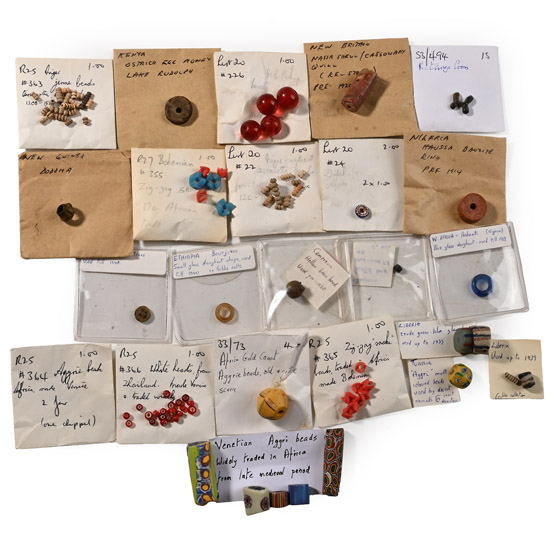 Large Collection of Trade Beads with Collection Labels