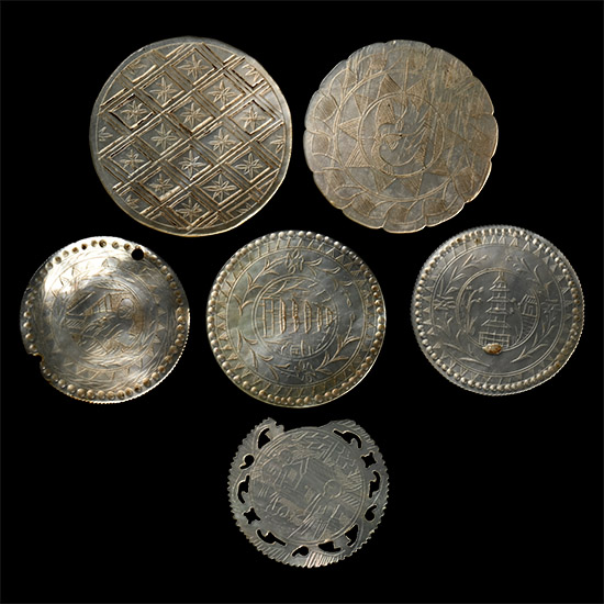 Chinese Mother-of-Pearl Gaming Counter Group