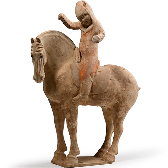 Chinese Han Terracotta Horse and Rider