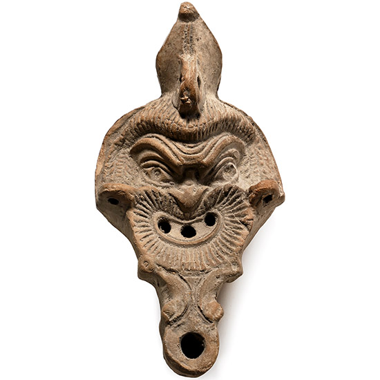 Roman Terracotta Mask Oil Lamp