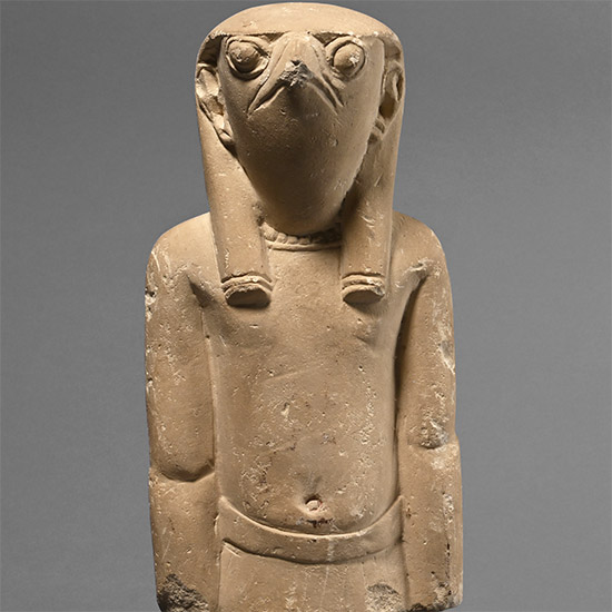 Large Egyptian Limestone Statue of the Falcon God Horus