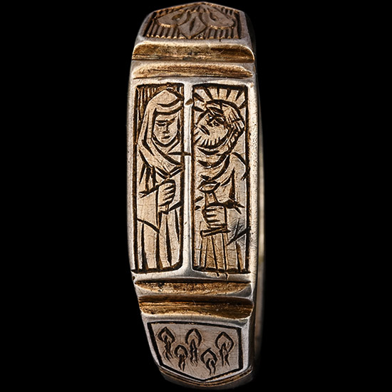 Medieval Silver-Gilt Iconographic Ring