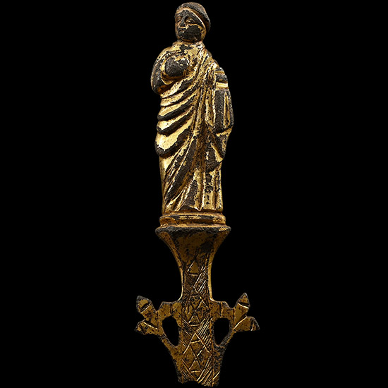 Medieval Gilt Reliquary Figure of a Saint