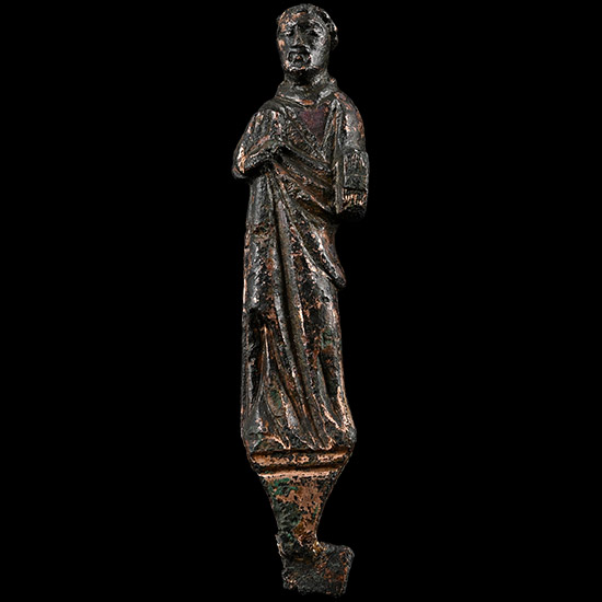 Medieval Gilt Reliquary Figure of a Saint