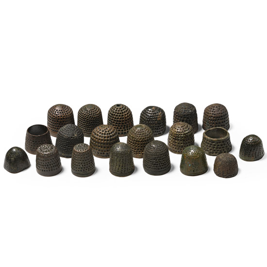 Medieval Bronze Straight and Beehive Thimble Collection