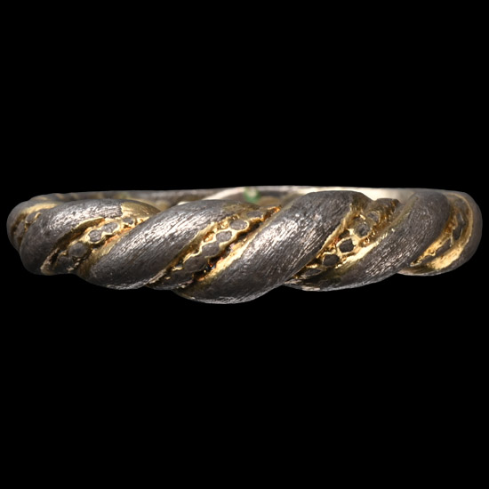 Scandinavian Viking Silver-Gilt Twisted Ring