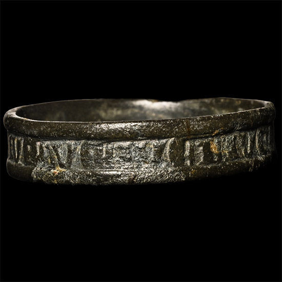 Medieval Bronze Ring with BIVE IV DIVE