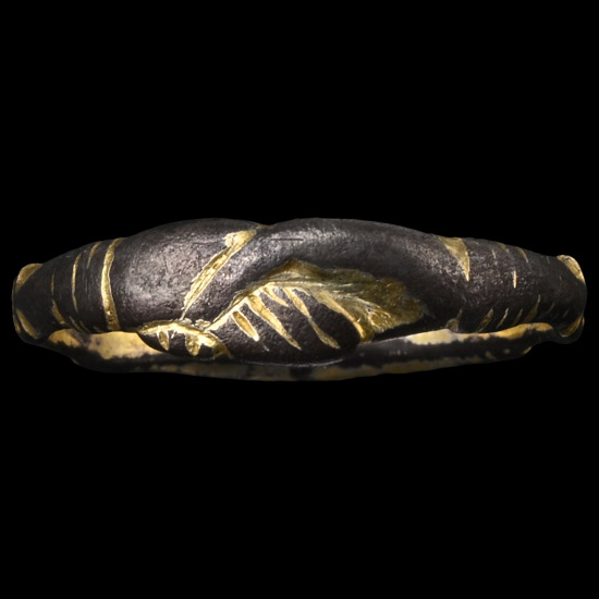 Medieval Silver-Gilt Clasped Hands Stirrup Ring