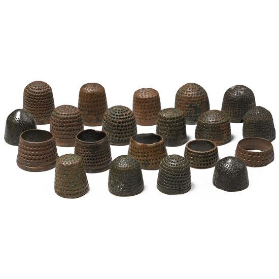 Medieval Bronze Straight and Beehive Thimble Collection