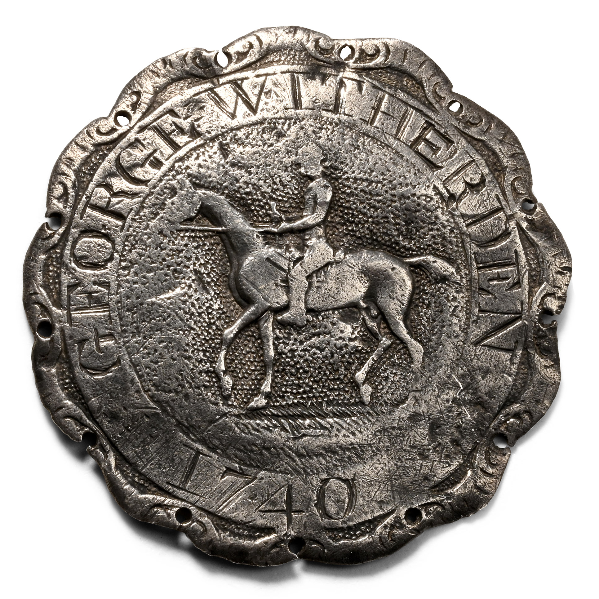Georgian II Silver Swagger Stick Top of George Witherden