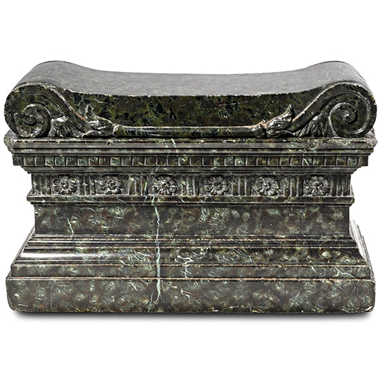 Italian Grand Tour Serpentine Marble Inkwell Modelled as the Sarcophagus of Lucius Cornelius Scipio
