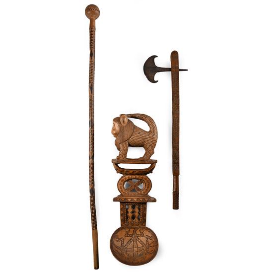 Three African Carved Wooden Objects