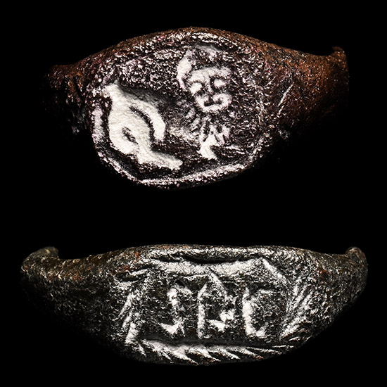 Medieval Bronze Ring Bezel Group