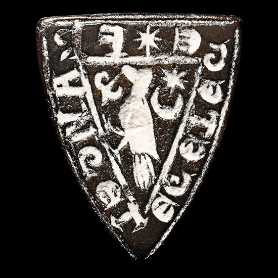 Medieval Bronze Break, Read, Conceal Seal Matrix with Walking Bird