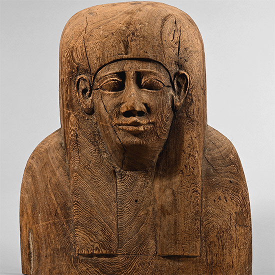 Large Egyptian Wooden Mummy Coffin