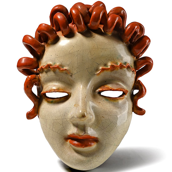 Rudolf Knorlein Womens Glazed Ceramic Mask