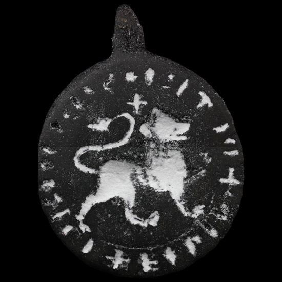 Large Medieval Bronze Seal Matrix with Lion