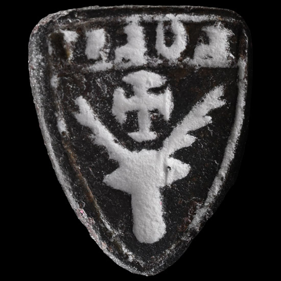 Medieval Bronze Seal Matrix with Cross Over Stags Head