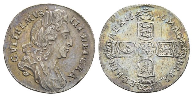 Great Britain. Stuart (Orange), William III AR Sixpence.