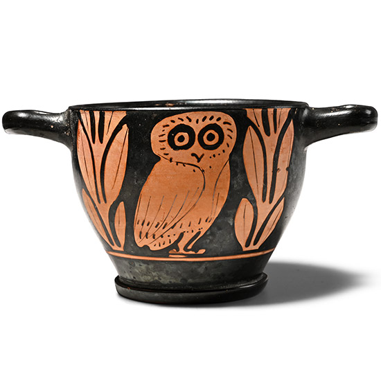 Greek Red-Figure Skyphos with Owl