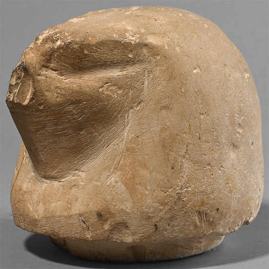 Large Egyptian Limestone Qebehsenuef Canopic Jar Lid