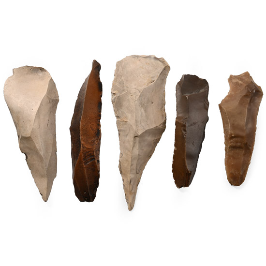 Egyptian Stone Age Knapped Knife Blades from Thebes
