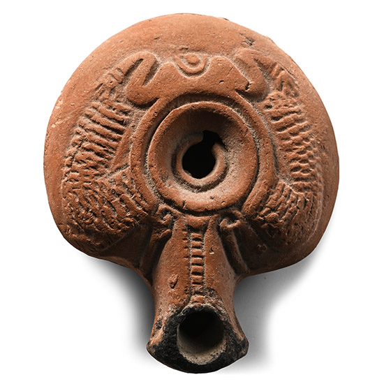 Romano-Egyptian Terracotta Frog Oil Lamp