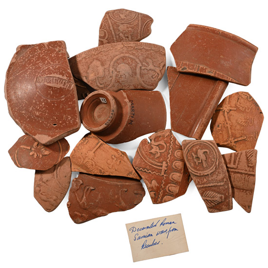 Reculver Fort Roman Redware Bowl Fragment Group