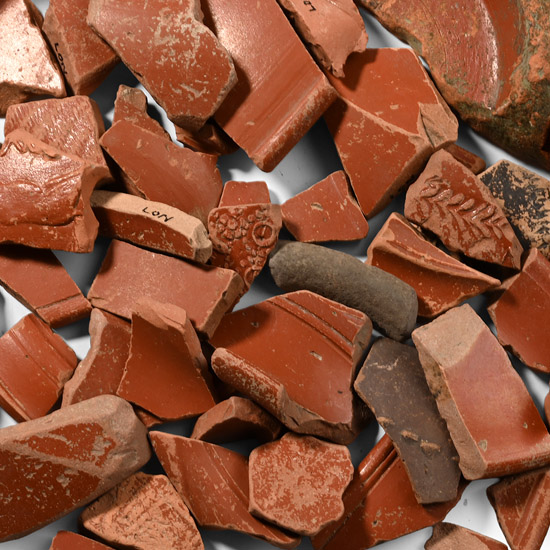 London Roman Redware Bowl Fragment Group