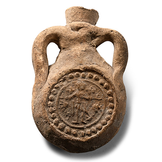 Byzantine Ceramic Pilgrim Flask with Saint Menas