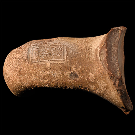 Roman Terracotta Amphora Handle with Stamp