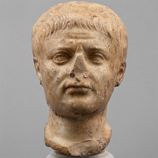 Roman Marble Head of the Emperor Tiberius