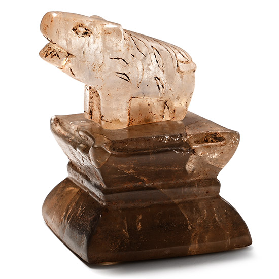 Fatimid Rock Crystal Boar on Base