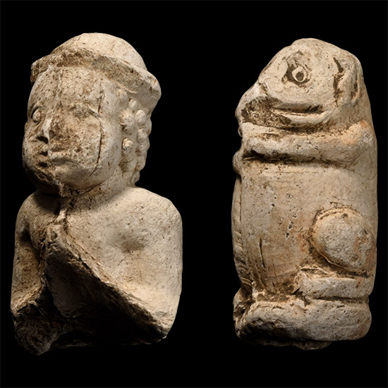 Post Medieval Pipe Clay Mouse and Bust