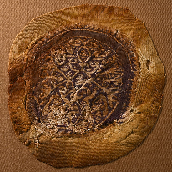 Egyptian Mounted Coptic Orbiculus Textile Fragment
