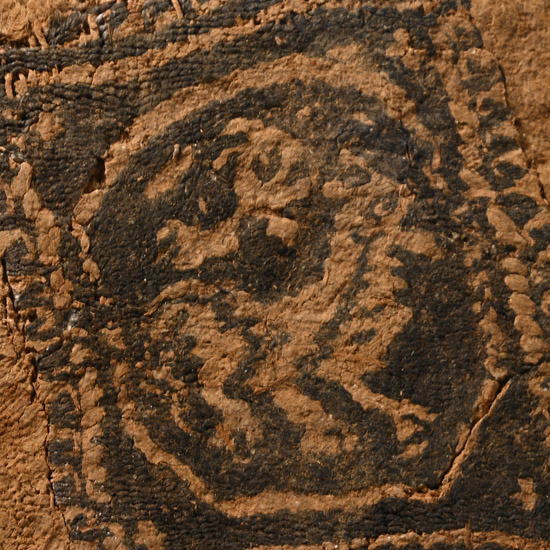 Egyptian Coptic Textile Fragments from a Tunic Tablion with Putto and Horse